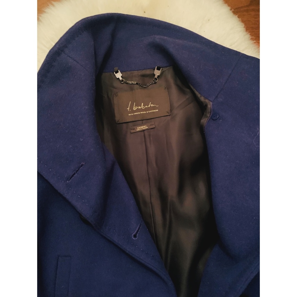 Aritzia Babaton Indigo Blue Wool Pea Coat